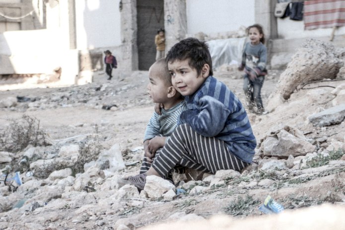 Niños en las calles de Alepo